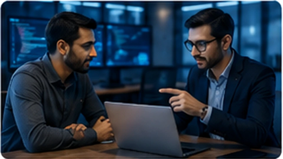Cybersecurity mentor guiding a learner during a professional session