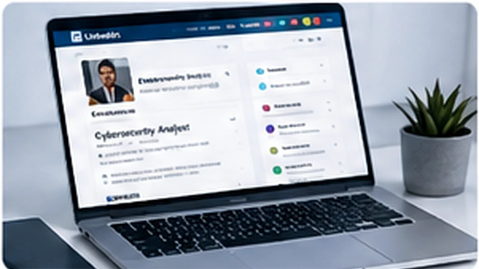 Professional cybersecurity profile displayed on a laptop